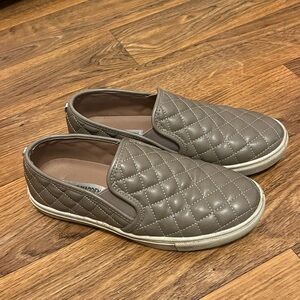 Steve Madden Quilted Slip-On Loafers - Taupe